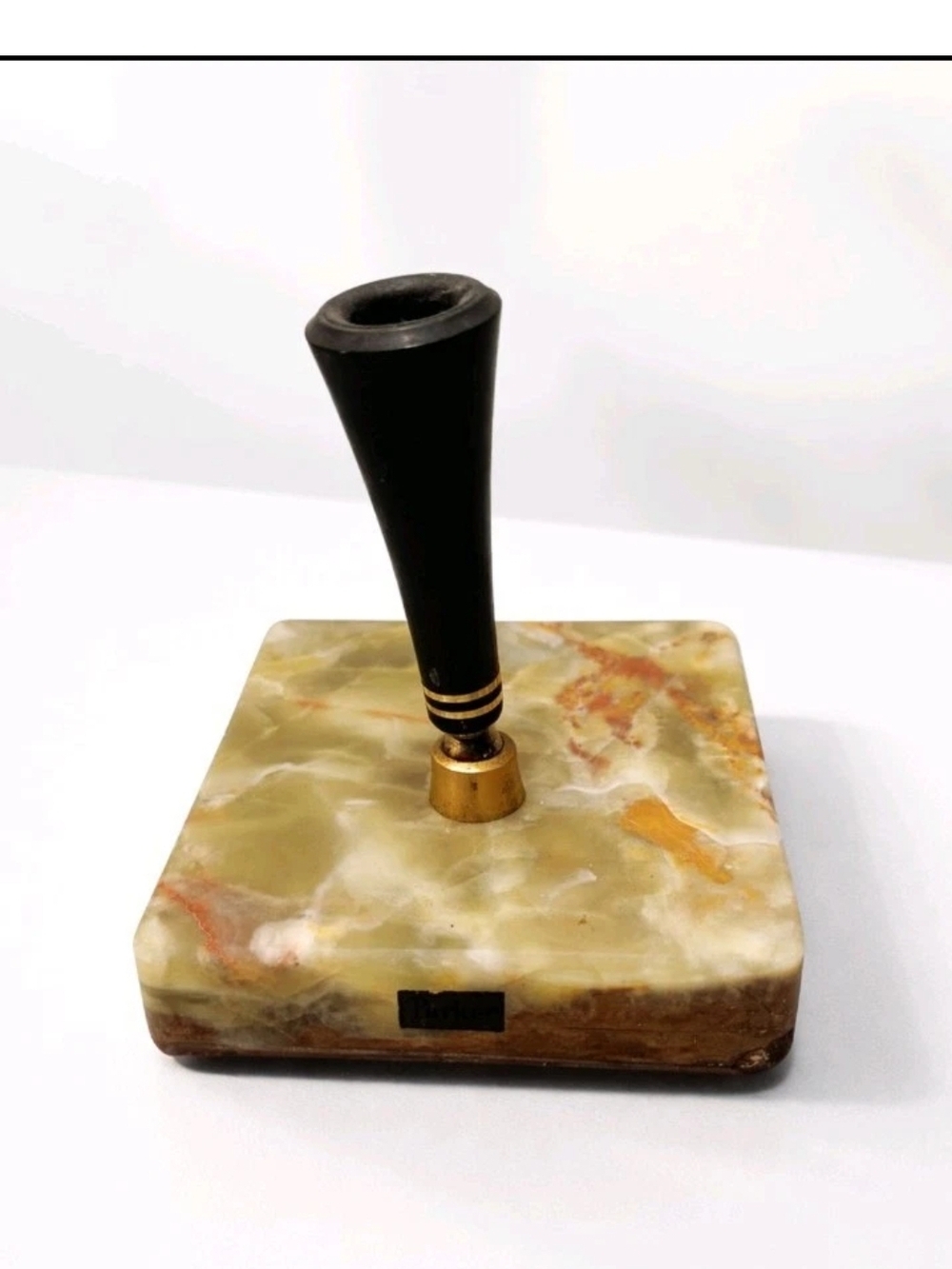 Vintage Parker Onyx Marble Desk Set Pen Holder Letter Organizer Mid Century